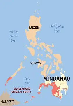 Map showing the maximum possible extent of the Bangsamoro Juridical Entity