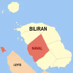 Map of Biliran with Naval highlighted