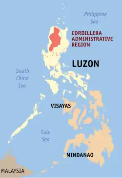 Map of the Philippines highlighting Cordillera Region