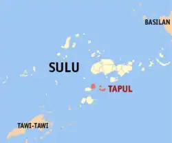 Map of Sulu with Tapul highlighted