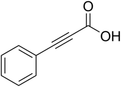 Skeletal formula of phenylpropiolic acid