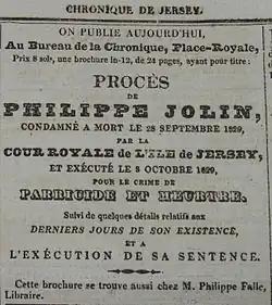 Parricide, capital punishment in Jersey