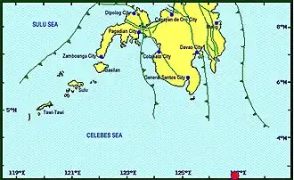 Tectonic Map of Far Southern Philippines including the Philippine Fault System