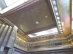 Stained glass ceiling in the Mystery Room.