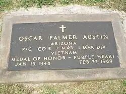 Grave-site of Oscar Palmer Austin (1949–1969)
