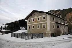 The farmhouse Piciulëi in Sëlva Gherdëina. Southern aspect.