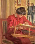 Pierre-Auguste Renoir, Christine Lerolle Embroidering, c. 1895