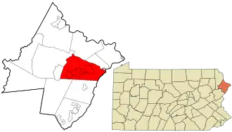 Location in Pike County and the state of Pennsylvania.