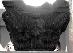 The Indo-Corinthian capital from Butkara Stupa under which a coin of Azes II was found. Dated to 20 BCE or earlier (Turin City Museum of Ancient Art).