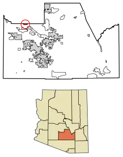 Location of Goodyear Village in Pinal County, Arizona.