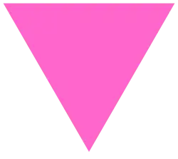 An upside down pink triangle.
