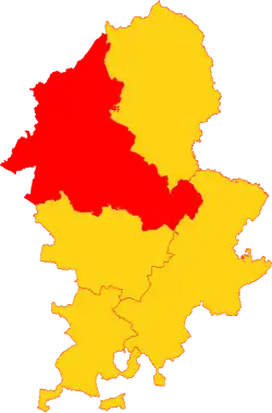 Pirehill Hundred (red) shown in Staffordshire