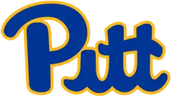Royal blue and gold Pitt script logo