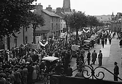Image 18A Plaid Cymru rally in Machynlleth in 1949, where the Parliament for Wales Campaign began (from History of Wales)