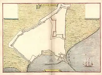 Leonardo de Ferrari's plan of the Portuguese fortifications at Tangier, c. 1655