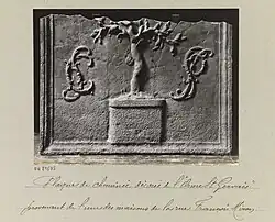 Fireplace fireback from a house