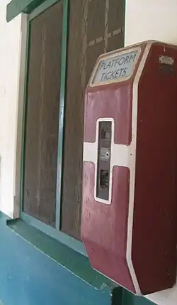 Platform ticket machine in Tanga.