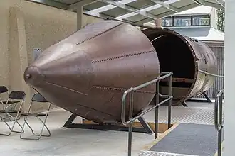 1873 submarine Platypus on display in Middlemarch, New Zealand.