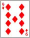 on top of the 8 of diamonds lies the 9