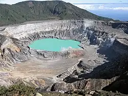 Poas crater at Poás Volcano National Park.