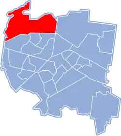 Location of Zawady within Białystok
