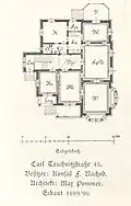 Swiss chalet style: Villa Konsul F. Nachod, Floor plan (Max Pommer)
