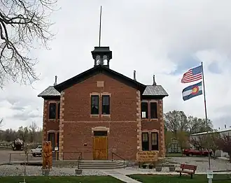 The Poncha Springs Town Hall, formerly a school