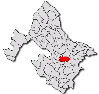 Location in Mehedinți County