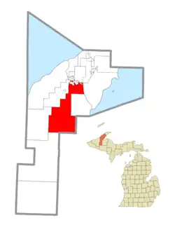 Location within Houghton County