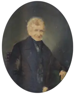 Portrait of his father-in-law Jean-Baptiste van Dievoet (1775-1862) signed "Brice 1856"