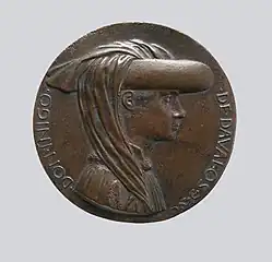 Medal of Inigo d'Avalos by Pisanello, from 1449.