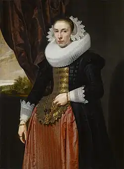 Portrait of Amilia van Zuylen van Nyevelt vrouwe van Aartsbergenthe, wife of Alexander van der Capellen, 1626