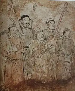 Khitan men wearing tight-sleeved yuanlingpao, Liao dynasty