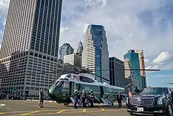 President Trump Arrives at the Wall Street Heliport