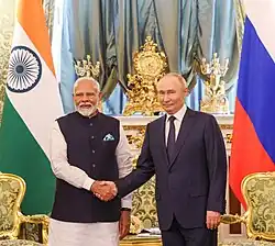 Putin with Indian Prime Minister Modi in Moscow