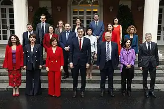Family photo of the government of Spain