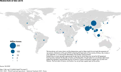 Production of rice (2021)[42]