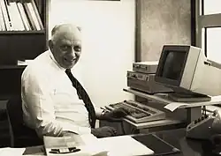Prof.ir. Martinus Tels, at his desk in the office of the rector magnificus.