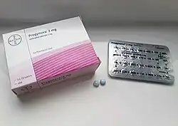 Progynova (estradiol valerate) 2 mg oral tablets.
