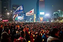 Image 28Candlelight protest against South Korean President Park Geun-hye in Seoul, South Korea, 7 January 2017 (from Political corruption)