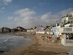 The seafront promenade with Montalbano's fictional house