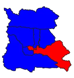 Pyinmana District (Red) in the Naypyidaw Union Territory