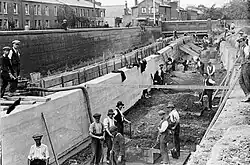 Pymmes Brook Canal Construction Angel Road in 1921