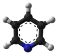 Ball-and-stick diagram of pyridine