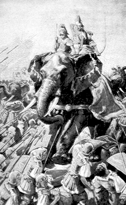 Tolkien related the Haradrim's mûmakil to Pyrrhus of Epirus's war elephants in his invasion of Rome.[33]