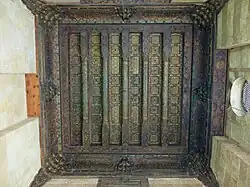 Painted wooden ceiling inside the sabil chamber.