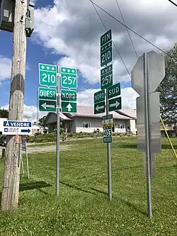 Junction with 210 in Chartierville.