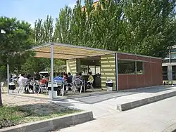 A kiosk with terrace in a park in Barcelona, Spain