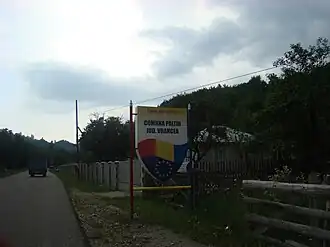 Entrance sign to the commune