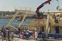 At CSIRO Hobart wharf, late 1986 (detail)